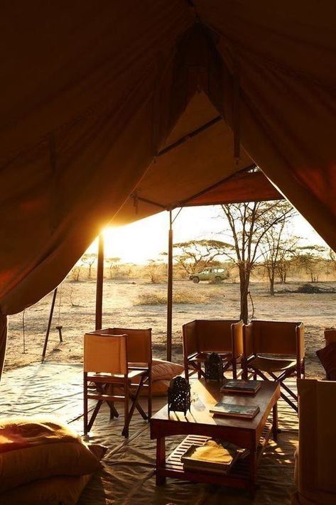 African Lodge, African Safari Lodge, Gravel Pit, Garden Escape, Africa Adventure, Tanzania Travel, Serengeti National Park, Camping Places, Safari Tent