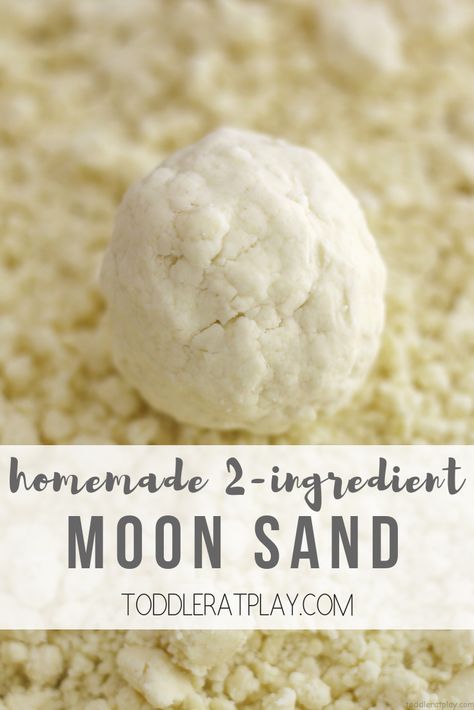 2- Ingredient Moon Sand Recipe - Toddler at Play - Activities Moon Sand Recipe, Sand Recipe, Kendall Rae, Sands Recipe, Space Week, Sensory Play Toddlers, Moon Activities, Space Preschool, Moon Sand