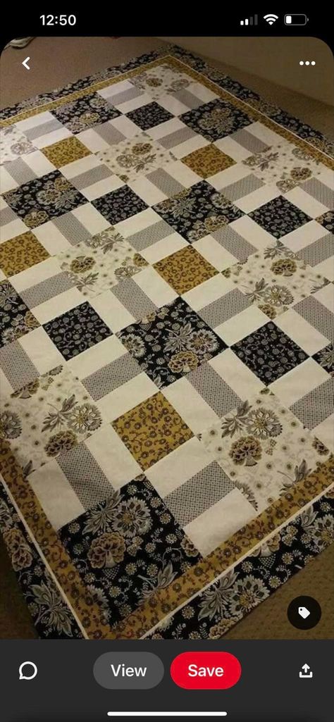 Men Quilts, Unique Quilt Patterns, Black And White Quilt, Colchas Quilting, Quick Quilts, Big Block Quilts, Farm Quilt, Quilting Designs Patterns, Quick Quilt