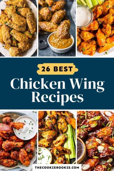 Chicken Wings are a MUST for game day, the Super Bowl, parties, or any time you need an amazing appetizer or easy dinner. I’ve gathered all of our best chicken wing recipes (baked, air fried, and more), so you always have a new one to try! Chicken Wing Appetizers For Party, Chicken Wings Flavors, Spicy Wings Recipe, Sweet Chili Chicken Wings, Perfect Chicken Wings, Chicken Wing Flavors, Wing Party, Wings Recipe Baked, Easy Chicken Wing Recipes