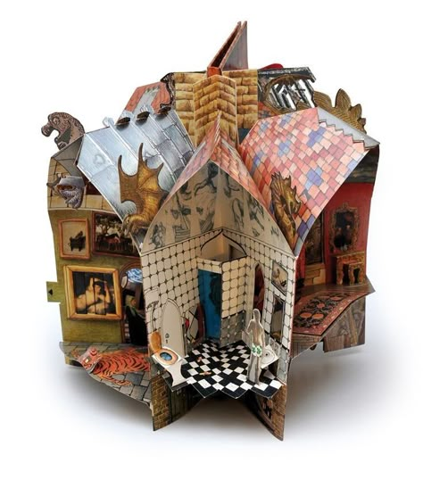 Pop Up Doll House, Pop Up Books, Pop Up Art, Paper House, Up Book, Pop Up Book, Paper Model, Paper Sculpture, Artist Books