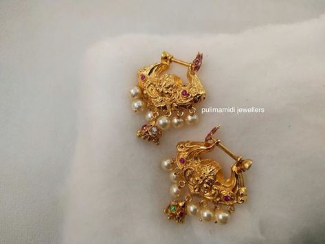 Edrtc Makara Kundanalu Earrings, Makara Kundanalu, Gold Earrings For Kids, Gold Jhumka Earrings, Gold Earrings Models, Gold Jewelry Simple Necklace, Gold Necklace Indian Bridal Jewelry, Gold Jewelry Stores, Gold Pendant Jewelry