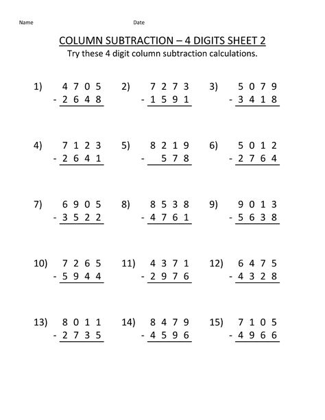 Worksheets for Grade 3 Subtraction | Learning Printable Subtraction Worksheets Grade 3, Grade 3 Addition And Subtraction, Addition Subtraction Worksheets Grade 2, 2nd Grade Math Worksheets Free Addition And Subtraction, Maths Worksheet For Grade 4 Subtraction, Third Grade Math Worksheets, Worksheets For Grade 3, Math Addition Worksheets, Math Practice Worksheets