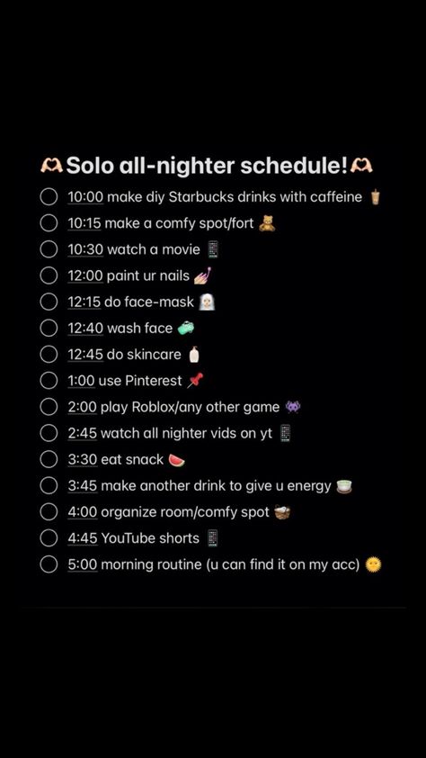 SOLO ALL NIGHTER #allnighter #night #allnight #stayingup #slay #schedule #allnighterideas #allnightertips #allnighterschedule #schedulefirst #nightlife #nightaesthetic #nightimevibes #girly Things To Do During An All Nighter By Yourself, Stuff To Do During An All Nighter, Things To Do While Pulling All Nighter Alone, Things To Do All Nighters, Things To Do In An All Nighter, Solo All Nighter, What To Do In The Middle Of The Night, How To Pull An All Nighter Tips, Solo Night In