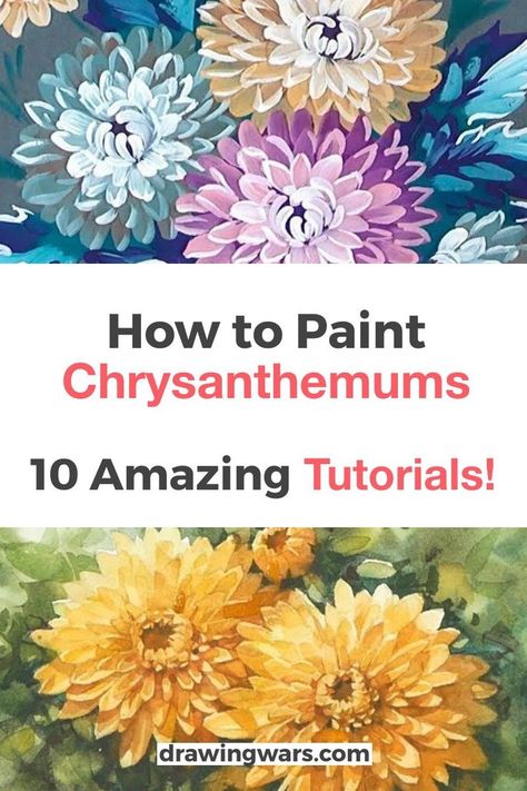 How to Paint Chrysanthemums Step by Step Simple way. Learn How to Paint Chrysanthemums Easy with the Best 10 Online Video Tutorials with Acrylic, Digital and many more techniques! How to Paint A Flower Step by Step Easy, How to Paint Flowers Step by Step, How To Paint Chrysanthemum Acrylic, Chrysanthemums How To Paint, Chrysanthemum Painting Acrylic, Chrysanthemum Painting Watercolor, Chrysanthemum Painting Easy, Chrysanthemum Painting Oil On Canvas and more! Painting Tutorial for Beginners! Paint Flowers Step By Step, Chrysanthemum Flower Drawing, Astrantia Flower, Chrysanthemum Watercolor, Paint A Flower, Chrysanthemum Painting, Flowers Step By Step, November Flower, How To Paint Flowers