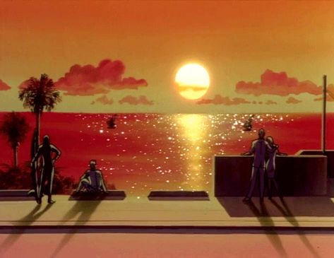 Old Anime 90s Aesthetic Gif, 80s Anime Scenery, Old Anime Aesthetic, 80s Animation, The End Gif, 90s Cosplay, Summer Gif, 80s Anime, Christian Graphics