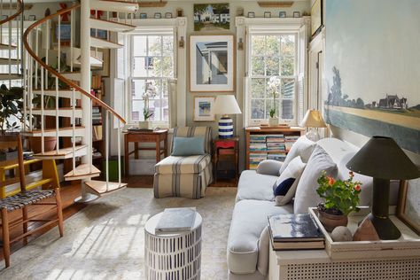 A West Village Duplex Stuffed With Heirlooms and Antiques Greenwich Village Apartment, Ipe Wood Deck, Antique Shelves, Old Mansion, Red Rooms, Coastal Living Room, New York Apartment, Greenwich Village, West Village