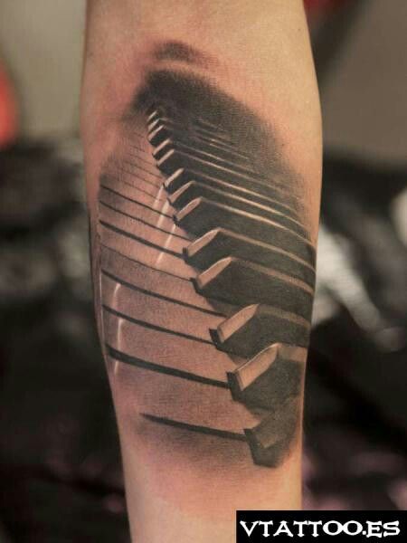 Love Music Tattoo, Piano Tattoo, Key Tattoo Designs, Music Tattoo Sleeves, Key Tattoos, Key Tattoo, O Tattoo, Guitar Tattoo, Music Tattoo Designs