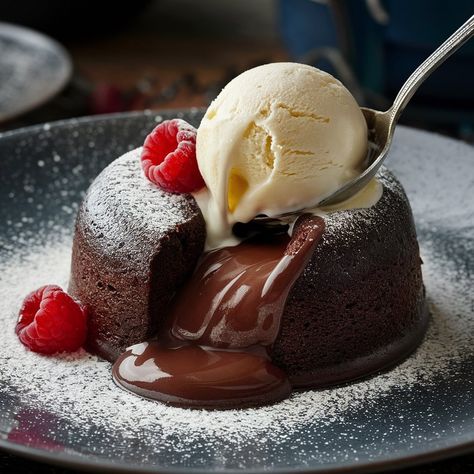 Molten Chocolate Cake . . . . . #moltenchocolatecake #chocolatelovers #dessertgoals #chocolateheaven #sweettooth #indulgence #chocolateaddict #foodporn #yum #chocolatelove Dessert Reference, Chocolate Indulgence Cake, Chocolate Molten Cake, Good Food Recipes, Choco Lava, Molten Cake, Molten Chocolate, Food Chocolate, Chocolate Lava