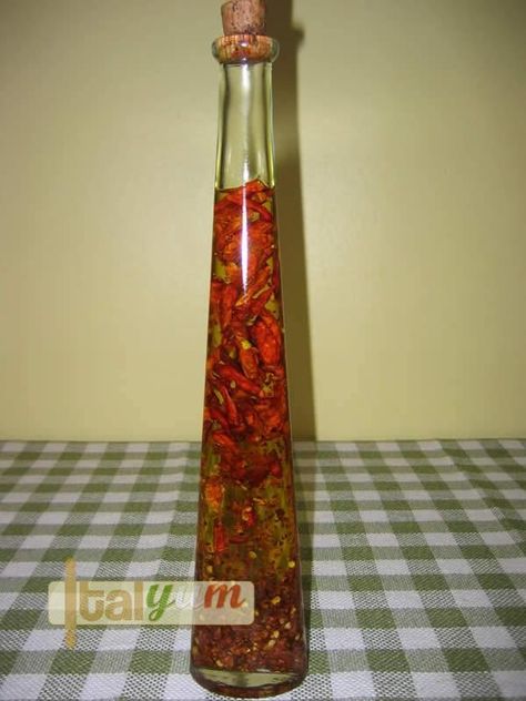 Hot chilli oil (olio di peperoncino) | Special Recipes WebPhoto 8 Italian Chilli Oil, Hot Chili Oil Recipe, Chilli Oil Recipe, Authentic Italian Recipes, Hot Chili Oil, Chili Oil Recipe, Fermented Pickles, Flavored Olive Oil, Chilli Oil