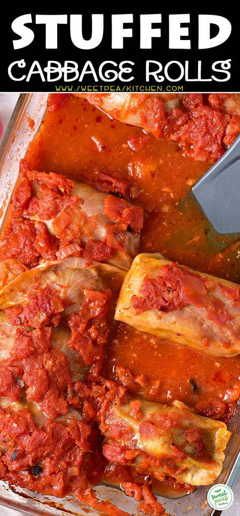 Stuffed Cabbage Rolls with Tomato Sauce - Sweet Pea's Kitchen Country Cabbage Rolls, Country Cabbage, Keto Cabbage Rolls, E2m Recipes, Keto Cabbage Recipe, Keto Cabbage, Stuffed Cabbage Rolls, Cabbage Roll, Cabbage Rolls Recipe