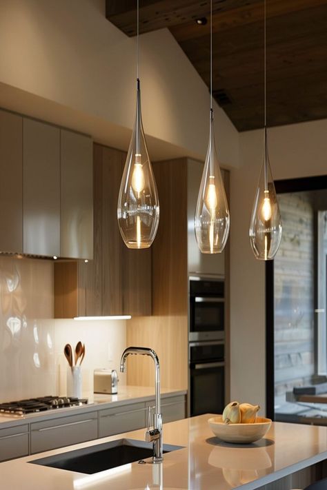 Counter Lights Kitchen, Three Pendants Over Island, Kitchen Island Cabinet Lighting, Hanging Lamps Kitchen Islands, Over The Island Pendant Lights, Chandelier Island Kitchen, Kitchen Island 3 Pendant Lights, Island Lamps Kitchen, Modern Kitchen Island Pendants