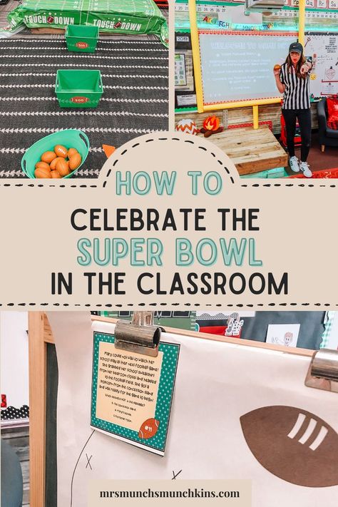 Super Bowl Math Activities, Super Bowl Activities, Super Bowl Day, Football Activity, Activities For The Classroom, Sports Theme Classroom, February Classroom, Maths Activities Middle School, Teaching Second Grade