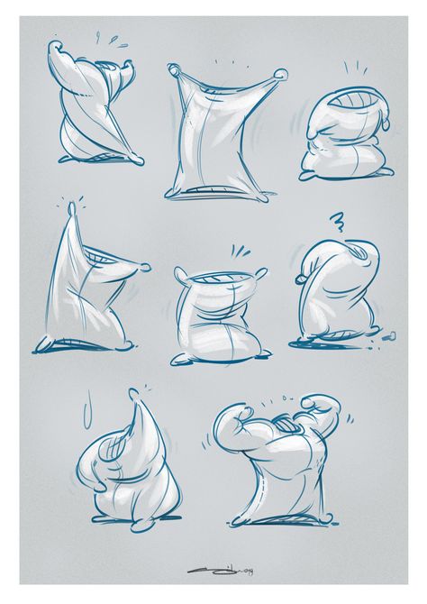 Pillow Character Design, Leaf Character Design, Sack Animation, Meeting Drawing, Animated Objects, Animation Sketches, Character Design Sketches, Comic Drawing, 캐릭터 드로잉