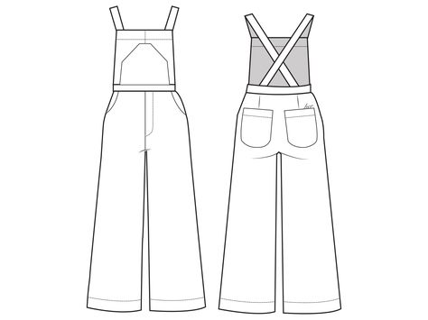 Denim dungarees technical flat drawing Drawing Overalls, Dungree Styles, Ladies Dungarees, Outfit Ideas Drawing, Technical Flats, Fashion Illustration Template, Denim Dress Outfit, Fashion Figure Templates, Fashion Sketching