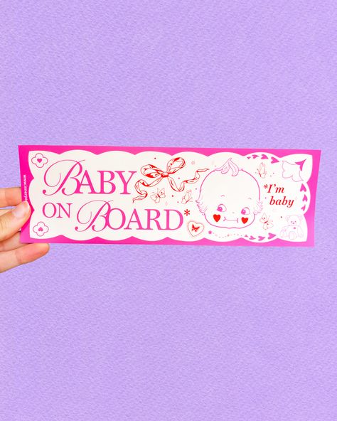 "I'm Baby" Bumper Sticker -  #Baby #Bumper #sticker Bumper Sticker Aesthetic, Funny Car Bumper Stickers, Big Little Sorority Shirts, Big Little Sorority, Baby Bumper, Sticker Baby, Car Deco, Cute Car Accessories, Tshirt Fashion