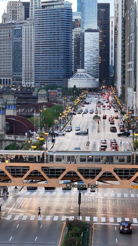 Photoshop Landscape, Chicago Cityscape, Chicago Vacation, Chicago Landmarks, Chicago Aesthetic, Chicago Trip, Chicago Pictures, Chicago Street, City Scapes