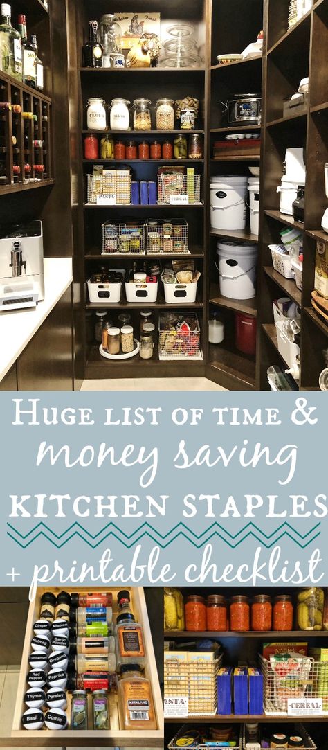 A well-stocked kitchen can mean the difference between a delicious and frugal home-cooked meal and expensive takeout. Here's a huge list of time & money saving kitchen staples for the pantry, fridge, & freezer that I try to always have on hand so I can pull together quick homemade meals for my family. with @Walmart #ad #CascadianFarm #Annies #BreakfastGoals How To Stock A Fridge On A Budget, Stock Fridge Shopping Lists, Pantry Items To Stock Up On, Best Pantry Items To Stock Up On, 52 Week Stockpile Your Pantry List $5, Pantry Fridge, Life Hacks Every Girl Should Know, Homemade Breakfast, Fridge Freezers