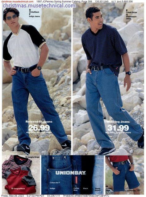 1997 JCPenney Spring Summer Catalog, Page 399 - Catalogs & Wishbooks 90s Men Fashion, 1990s Outfits, 1999 Fashion, 1990s Men, Vintage Catalog, Zoot Suit, Fashion Ads, 90s Fashion Men, 90s Men