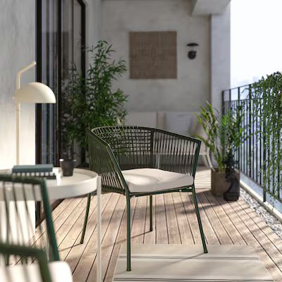 Garden furniture - Search - IKEA Balkon Decor, Balcony Furniture, Modern Outdoor Furniture, Outdoor Seat, Metal Furniture, Modern Outdoor, Outdoor Dining Chairs, Outdoor Lounge, Decoration Design