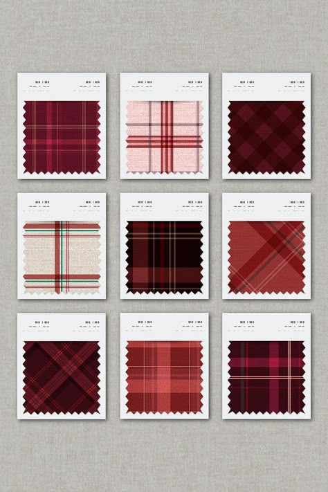 Plaid Fabric Swatch, Swatch Board Fashion Fabric, Plaid Design Pattern, Fabric Swatches Ideas Fashion Portfolio, Fabric Samples Swatches, Fabric Board Ideas, Swatch Board Ideas, Checks Design Pattern, Fashion Fabric Board