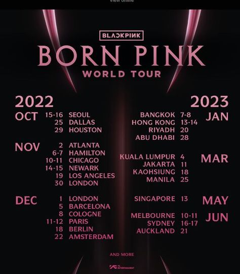 2022-2023 BP WORLD Tour World Tour Poster, Pink Tour, Kaohsiung, Pink Posters, Learn Korean, Tour Posters, Kuala Lumpur