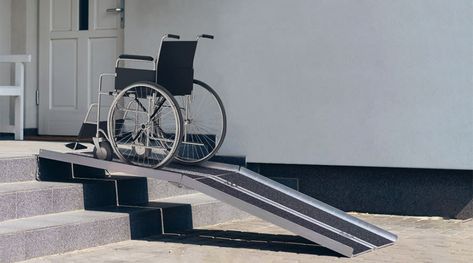 Portable Wheelchair Ramps - A Complete Guide 1 Wheelchair Ramps For Home, Portable Wheelchair Ramp, Portable Wheelchair, Portable Ramps, Access Ramp, Power Chair, Manual Wheelchair, Wheelchair Ramp, Roll Top Desk