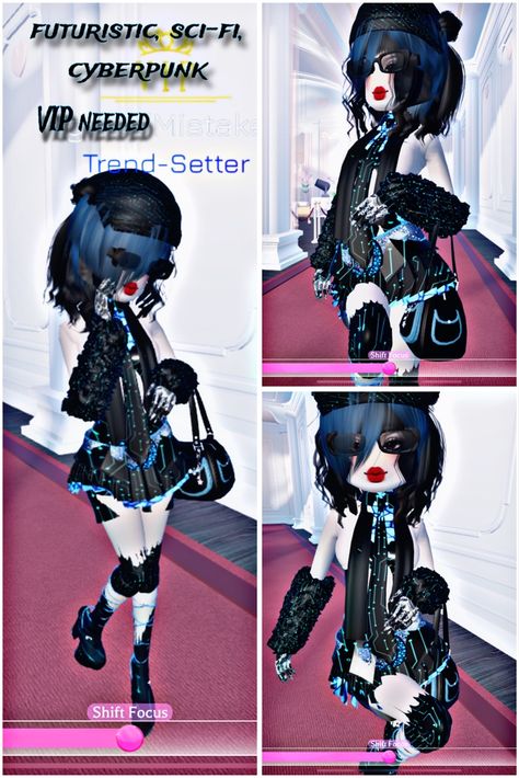 #roblox #dresstoimpress #scifi #future #cyberpunk Dti Outfit Inspo Cyberpunk, Cyberpunk Outfit Dress To Impress, Cyberpunk Dress To Impress, Scifi Outfit, Scifi Fashion, Cyberpunk Dress, Future Cyberpunk, Cyberpunk Outfit, Dti Fits