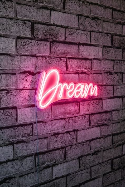 15" Novelty Dream Led Neon Sign Wall Décor - Pink | Michaels Neon Light Wallpaper, Summer Lighting, Neon Rose, Michael Store, Pink Bedroom, Led Neon Signs, Wall D, Aesthetic Backgrounds, Neon Lighting