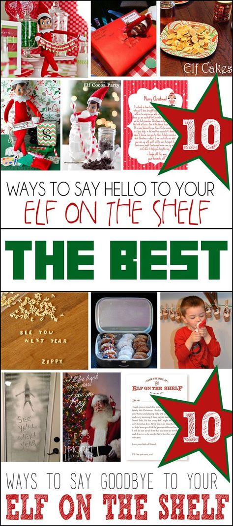 10 Creative Way to Say Hello and Goodbye to Your Elf on the Shelf Welcome Elf, Celebrating Yule, Cocoa Party, Ways To Say Hello, Elf Me, Hello Goodbye, Elf Fun, Elf Ideas, Christmas Projects Diy