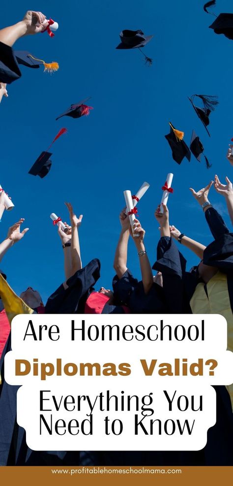 Pinterest graphic that says Are Homeschool Diplomas Valid? Everything You Need to Know with a photo of graduates holding their diplomas and throwing their cap into a blue sky Homeschool Diploma, College Education, Career Opportunities, The Military, Life Experiences, Higher Education, Real Life, Need To Know, Career