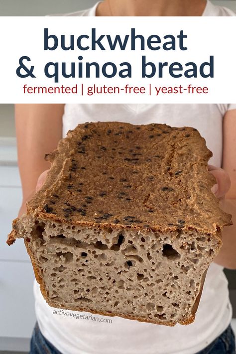 Quinoa Bread, Galletas Keto, Fermented Bread, Buckwheat Bread, Buckwheat Recipes, Gluten Free Yeast Free, Buckwheat Groats, Gf Bread, Inflammatory Diet