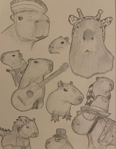 Capybara Sketch, Drawing Capybara, Capybara Aesthetic, Capybara Art, Clever Tattoos, Nature Sketch, Muse Art, Art Tools Drawing, Dark Art Drawings