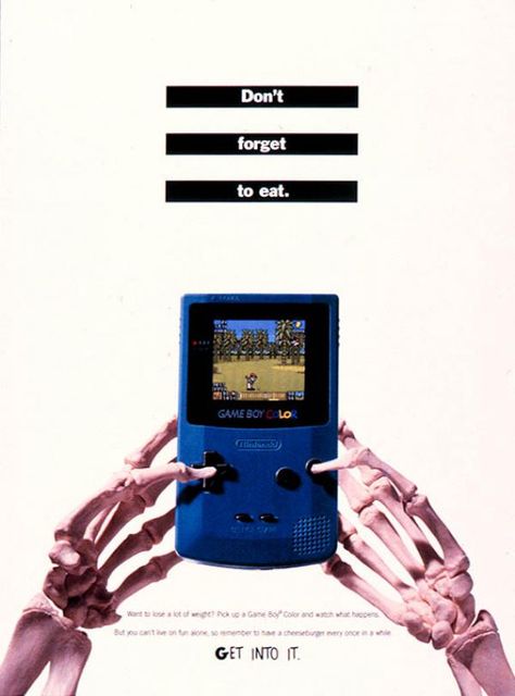 Nintendo-ads used to be good. (GameBoy Color) - Imgur Old Nintendo, Video Game Magazines, Gameboy Color, Retro Gaming Art, Retro Videos, Retro Ads, Nintendo Game, Retro Video Games, Old Ads