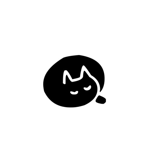 Cute Black And White Icons, Black Cat Logo, Rp Overlay, Me Icon, Penguin Logo, Black And White Logos, Branding Design Packaging, Animal Icon, Japanese Cat