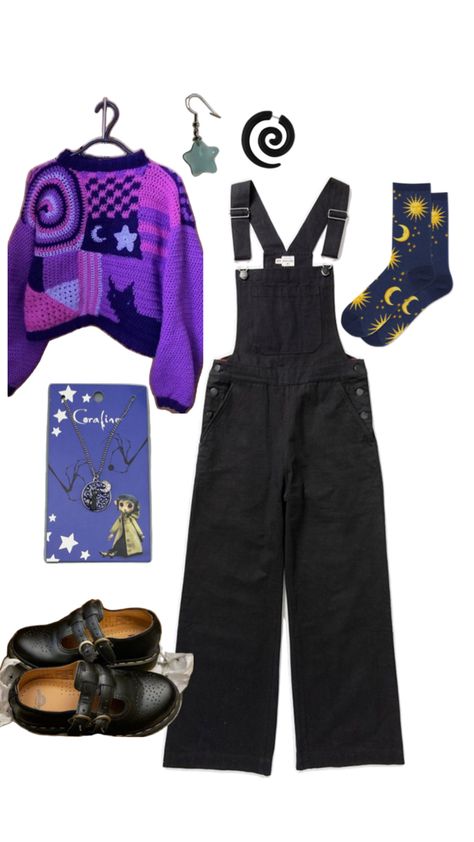 Spiral cat coraline Tim burton purple black cat spiral star winter fall sweater comfy outfit Cat Coraline, Coraline Cat, Spiral Star, Comfy Outfit, Fall Sweater, Comfy Sweaters, Cat Clothes, Coraline, Fall Sweaters