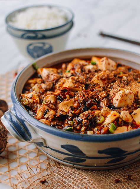 Vegan Mapo Tofu Recipe, Mapo Tofu Recipe, Ma Po Tofu, Woks Of Life, The Woks Of Life, Mapo Tofu, Tofu Dishes, Vegan Asian, Silken Tofu