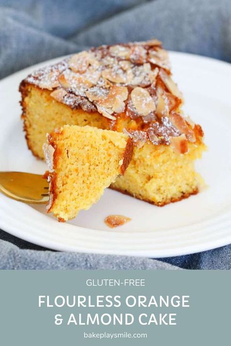 Flourless Orange Cake, Orange Almond Cake, Whole Orange Cake, Flourless Baking, Flourless Desserts, Cake Almond, Orange And Almond Cake, Almond Flour Cakes, Gluten Free Cake Recipe