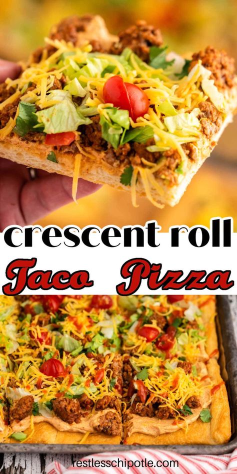 Taco Pizza Crescent Rolls, Taco Pizza Appetizer, Ground Beef Recipes For Dinner Crescent Rolls, Taco Roll Ups Crescent, Crescent Taco Ring, Sheet Pan Taco Pizza, Taco Pizza With Crescent Rolls, Taco Ring With Crescent Rolls, Crescent Roll Taco Ring