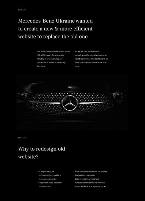 Car Dealer Website for Mercedes-Benz Ukraine on Behance Car Dealership Design, Competitor Research, Email Design Inspiration, Mercedes Car, Car Dealership, New Website, Our Story, Mercedes Benz, Ukraine