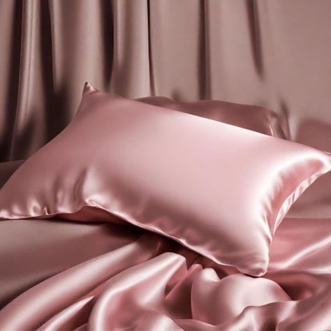 Silk Pink Pillowcase, Pink Satin Pillowcase, Pink Silk Pillowcase Aesthetic, Pink Pillow Case, Silk Pillows Aesthetic, Satin Pillowcase Aesthetic, Pink Silk Bedding, Pink Satin Sheets, Silk Pillowcase Aesthetic