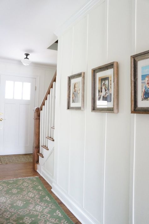 Board And Batten Hallway, Hallway Makeover, Renovation Tips, Board And Batten Wall, Shaker Style Doors, Flat Paint, Update Your Home, Wall Trim, Wall Molding