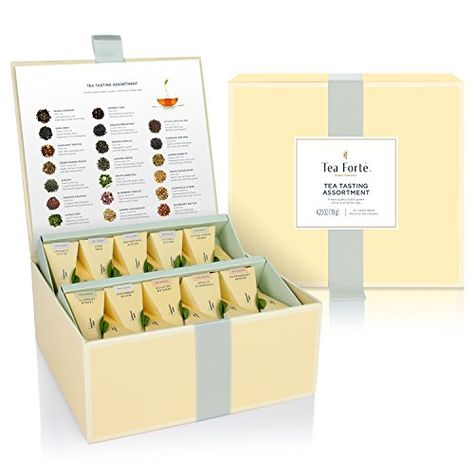 Tea Fort Tea Chest Tasting Assortment with 40 Handcrafted Pyramid Tea Infusers  Black Tea Herbal Tea Oolong Tea Green Tea White Tea * Find out more about the great product at the image link. Note: It's an affiliate link to Amazon. Best Tea Brands, Tea Forte, Tea Supplies, Tea Chest, Black Tea Blends, Tea Sampler, Herbal Tea Blends, Tea Green, Tea Brands