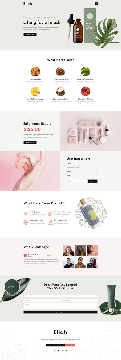 Website Cosmetic Design, Beauty Products Website Design, Beauty Product Website Design, Skincare Web Design, Product Introduction Design, Cosmetic Website Design, Online Shop Website Design, Skincare Website Design, Beauty Website Design