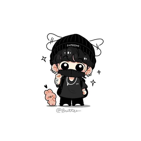 Bt21 Kookie Cute, Chibi Jungkook, Jungkook Chibi, Taehyung's Art, Bts Cartoon, Tiny Tan, Chibi Bts, Bts Anime, Jungkook Fanart