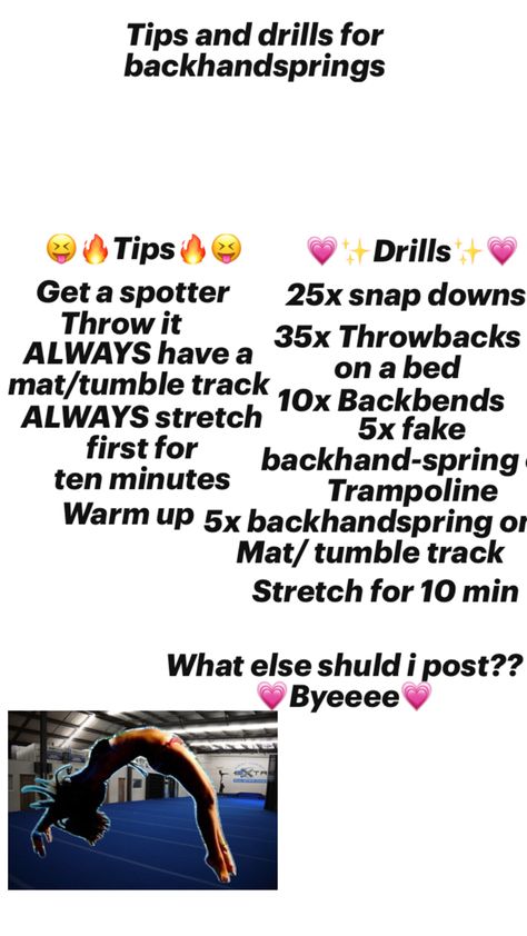 Back handspring drills and tips what else should I post?? Back Handspring Drills, Dance Quotes Inspirational, Back Handspring, Dance Quotes, Drills, Gymnastics, At Home, Inspirational Quotes, Quotes