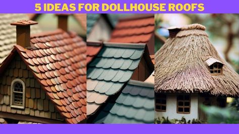 Today We Are Going To Give You 5 Dollhouse Roof Ideas, From How To Create Shingles To A Thatched Roof And More! Diy Dollhouse Roof, Dollhouse Roofing Ideas, Dollhouse Roof, Happy Hobbies, Cardboard Houses, Grass Roof, Shingle House, Roof Ideas, Roofing Ideas