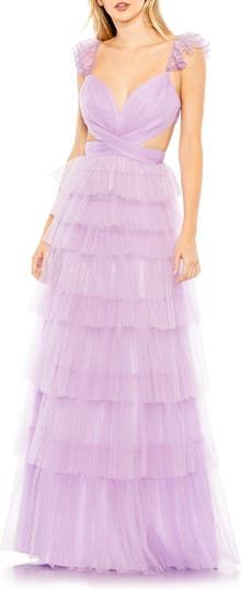 Tiered Gown, Cutout Gown, Prom Inspo, Tulle Gown, Dress Inspo, Mac Duggal, Sweetheart Neck, Purple Dress, Bridesmaid Dress