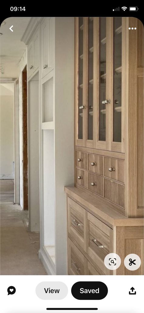 White Oak Office Door, White Oak Brass, White Oak Built In Cabinet, French Oak Cabinets, White Oak China Cabinet, White Oak Pantry Cabinet, White Oak Built In Bookshelves, Plain Sawn White Oak Cabinets, White Oak Built In