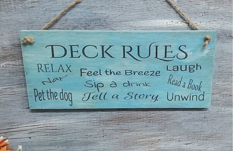 Excited to share this item from my #etsy shop: Deck Sign | Deck Rules Wood Hanging Sign | Outdoor Sign | Deck Sign | Patio Sign | Backyard Sign | Outdoor Decor | Sign | Carved Wood Sign Outdoor Wood Decking, Composite Wood Deck, Diy Yard Decor, Deck Sign, Backyard Signs, Patio Signs, Pool Signs, Carved Wood Signs, Camping Signs